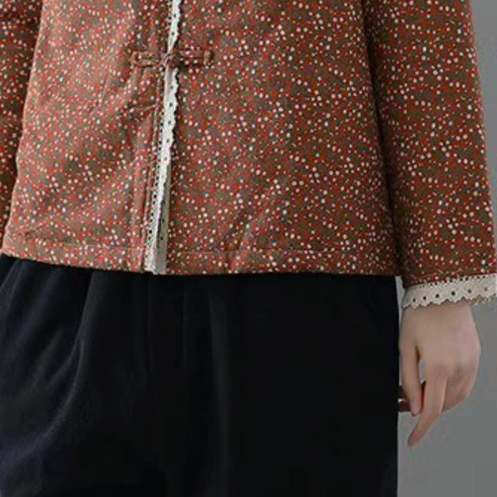 Buddha Stones Lässige Vintage-Damenjacke mit Knopfleiste, V-Ausschnitt und Punktmuster für Herbst und Winter - image 16