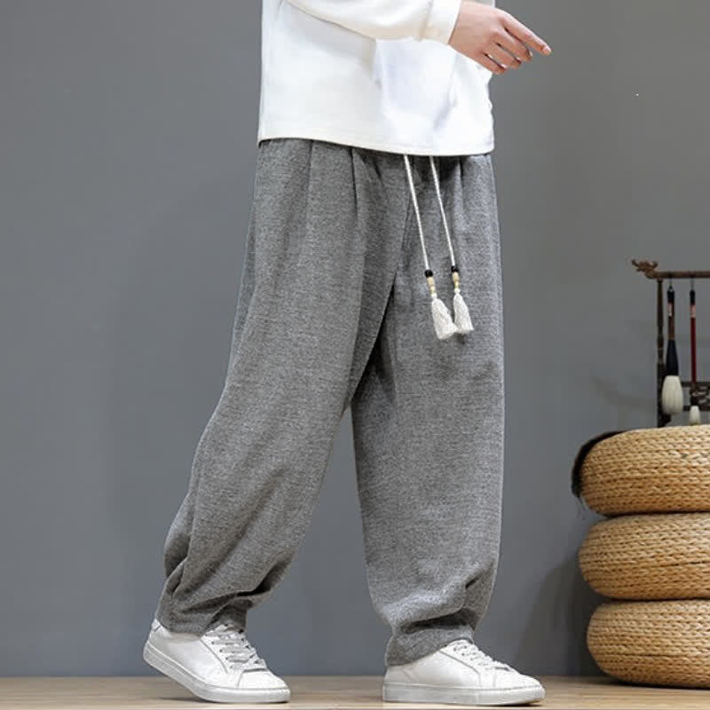 Buddha Stones Lässige Herren-Ankle-Hose mit Kordelzug und Taschen für Frühling und Herbst - Dunkelgrau - US/UK/AU46, EU56 (5XL) - image 0
