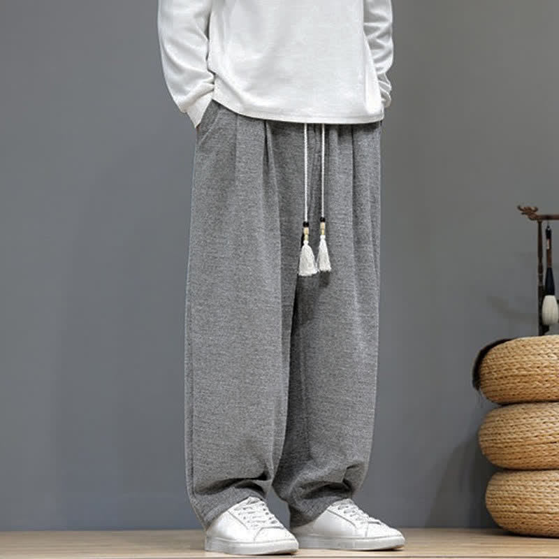 Buddha Stones Lässige Herren-Ankle-Hose mit Kordelzug und Taschen für Frühling und Herbst - image 1