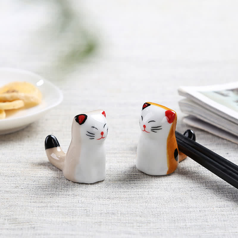 Buddha Stones Essstäbchenhalter aus Keramik in Katzenform - image 10