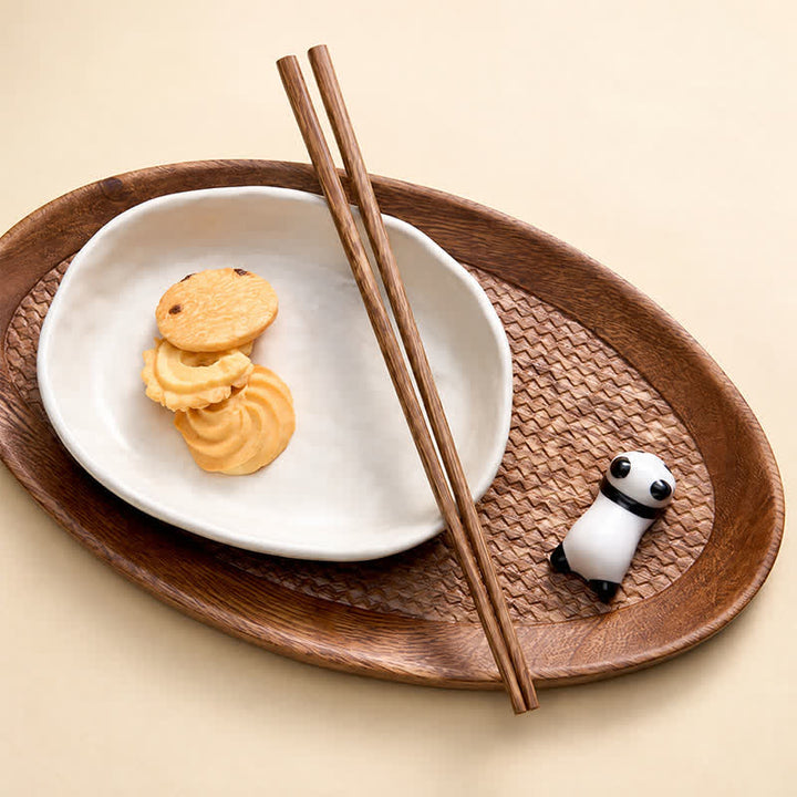Buddha Stones Essstäbchen-Set aus Wengeholz, rotem Sandelholz und Erdungspanda - image 13