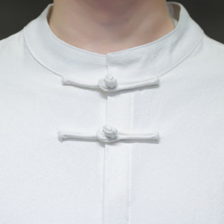 Buddha Stones Minimalistisches Langarmhemd mit Froschknopfleiste im Spring Tang Style - image 9