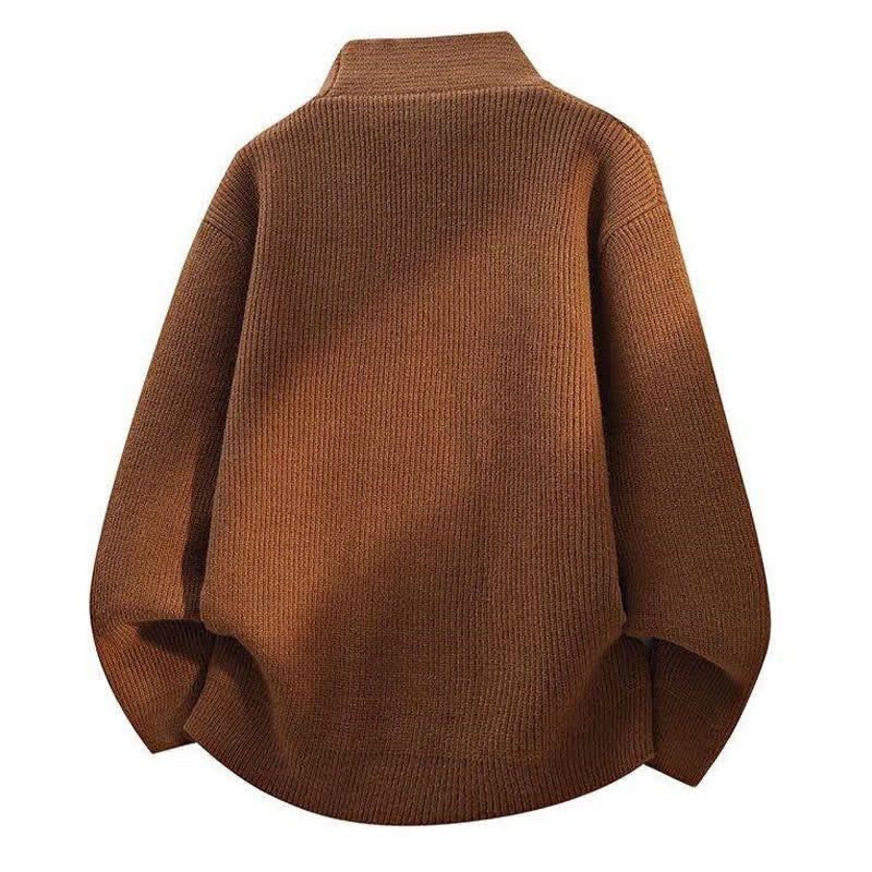 Buddha Stones Lässiger, einfarbiger Strickcardigan mit Knöpfen und Taschen für Herren – Herbst/Winter - image 1