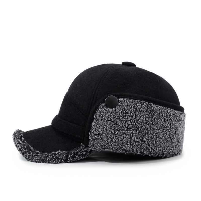 Buddha Stones Wintermütze mit Plüschbesatz und Ohrenklappe im Baseball-Stil für Herren - image 4