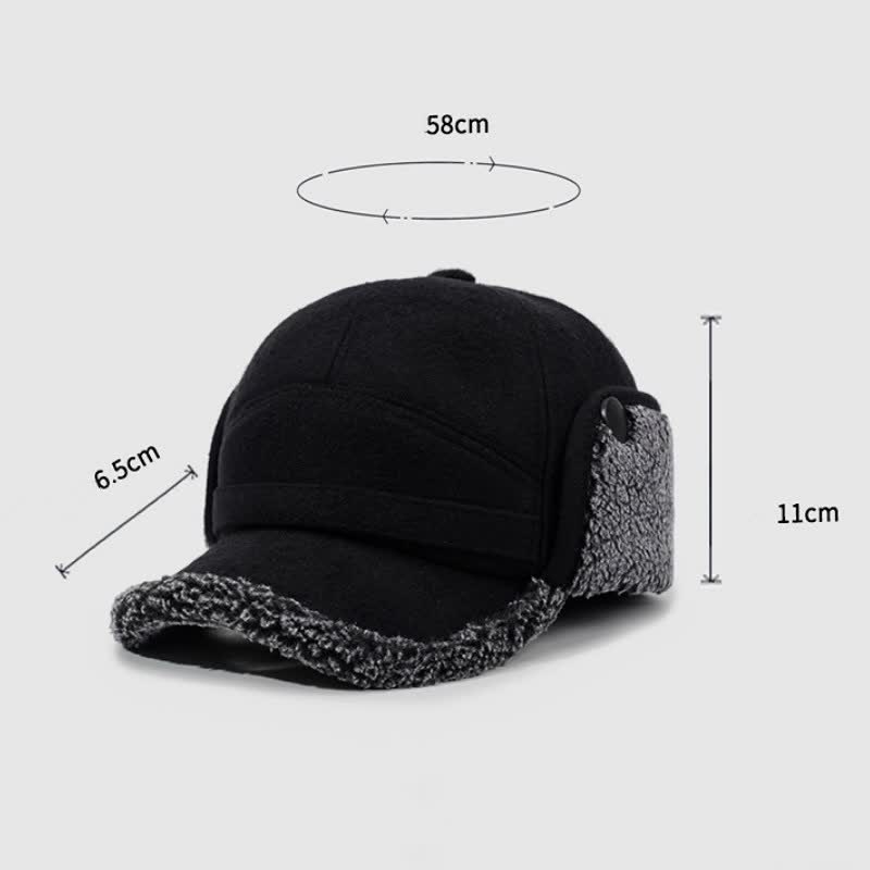 Buddha Stones Wintermütze mit Plüschbesatz und Ohrenklappe im Baseball-Stil für Herren - image 10