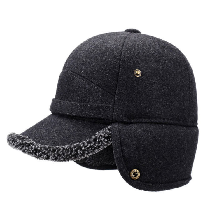 Buddha Stones Wintermütze mit Plüschbesatz und Ohrenklappe im Baseball-Stil für Herren - image 1