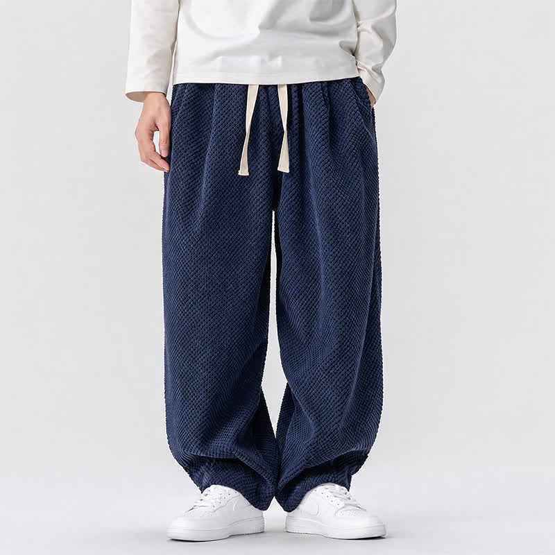 Buddha Stones Klassische, einfarbige Cordhose mit Kordelzug und Taschen für Herren – ideal für den Herbst - Mitternachtsblau - US/ UK/AU46, EU56 (5XL) - image 1