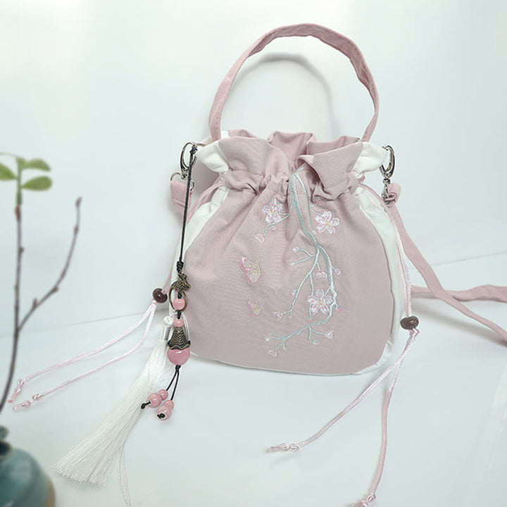 Buddha Stones Handgefertigte bestickte Blumen Canvas Tote Schultertasche Handtasche - image 49