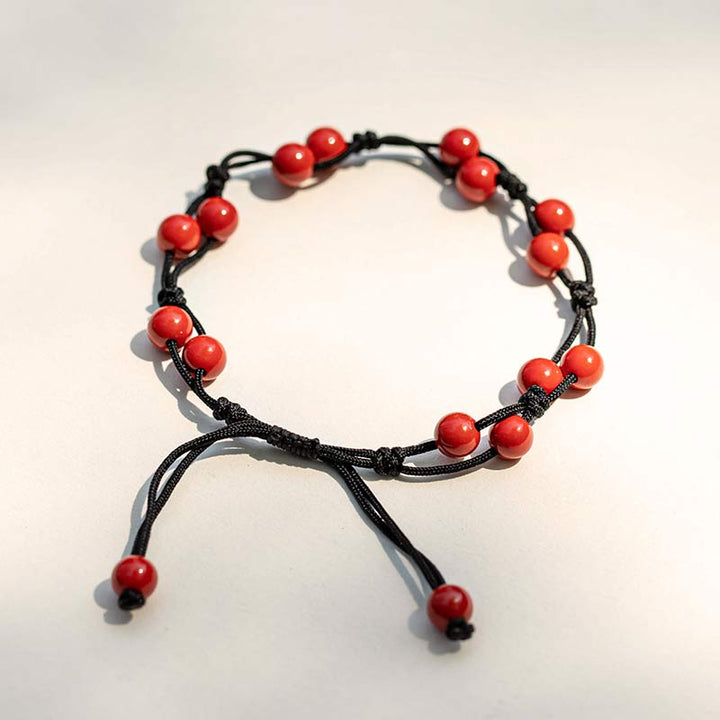 Buddha Stones Roter Achat Moosachat Zinnober Ruhe Armband