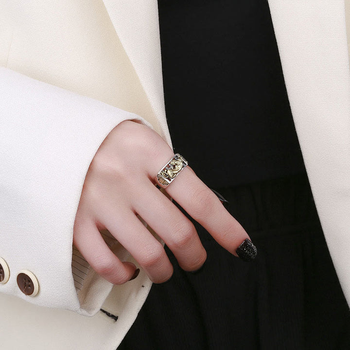 925 Sterling Silber PiXiu Luck Wealth Verstellbarer Ring - image 3