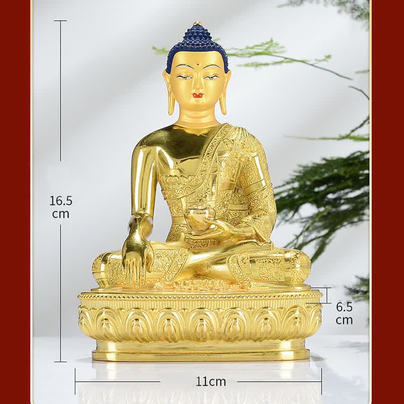 Buddha Shakyamuni Figur Erleuchtung Kupferstatue Heimdekoration - image 6