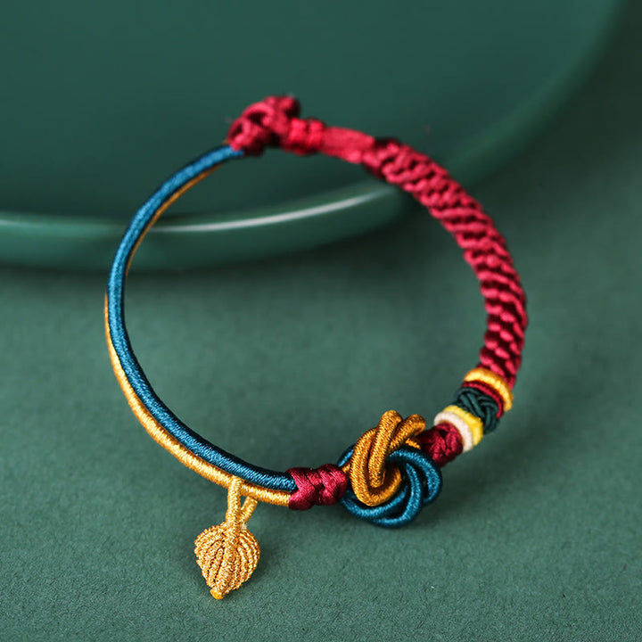 Buddha Stones Tibetisches handgefertigtes Mandala-Knoten-Blatt-Glücksseil-Armband - image 6