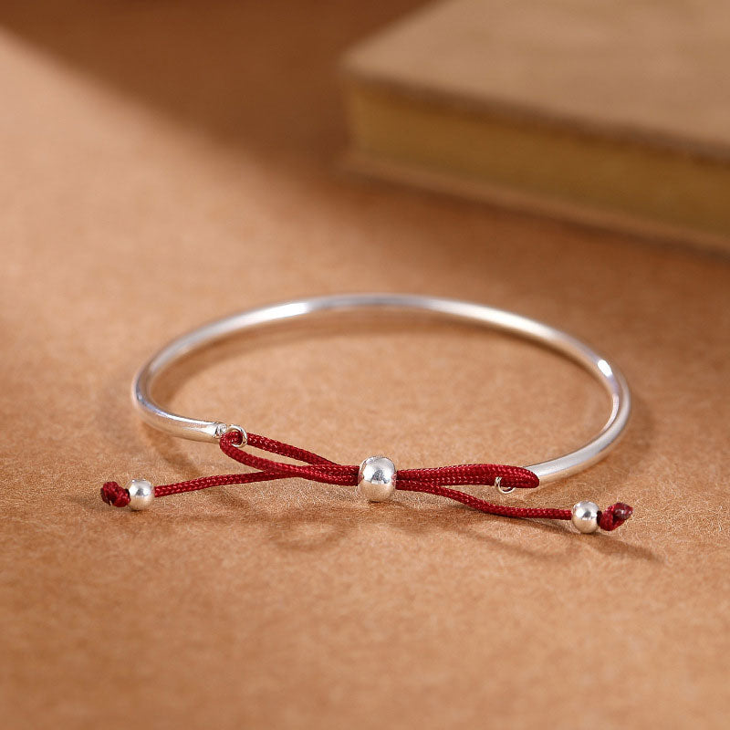 Buddha Stones 925 Sterling Silber Rote Schnur Heilknoten Armband
