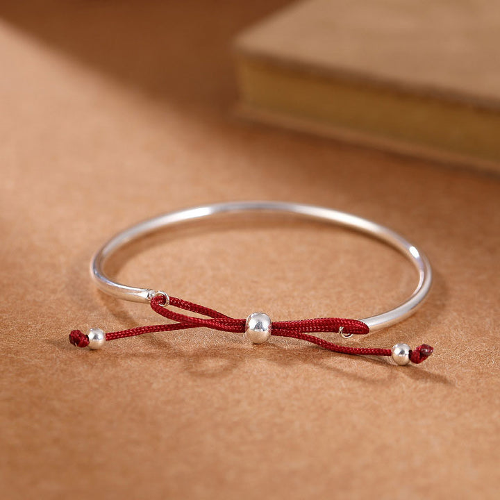 Buddha Stones 925 Sterling Silber Rote Schnur Heilknoten Armband