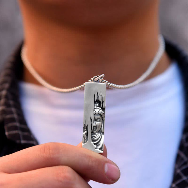 Buddha Stones ​​Tathagata Buddha Stärke Schutz Amulett Glücksbringer Halskette im Vintage-Stil - image 7