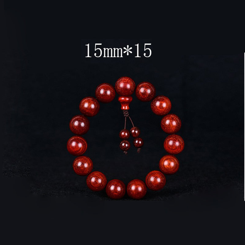 Buddha Stones Tibetisches kleines Blatt-Balance-Armband aus rotem Sandelholz