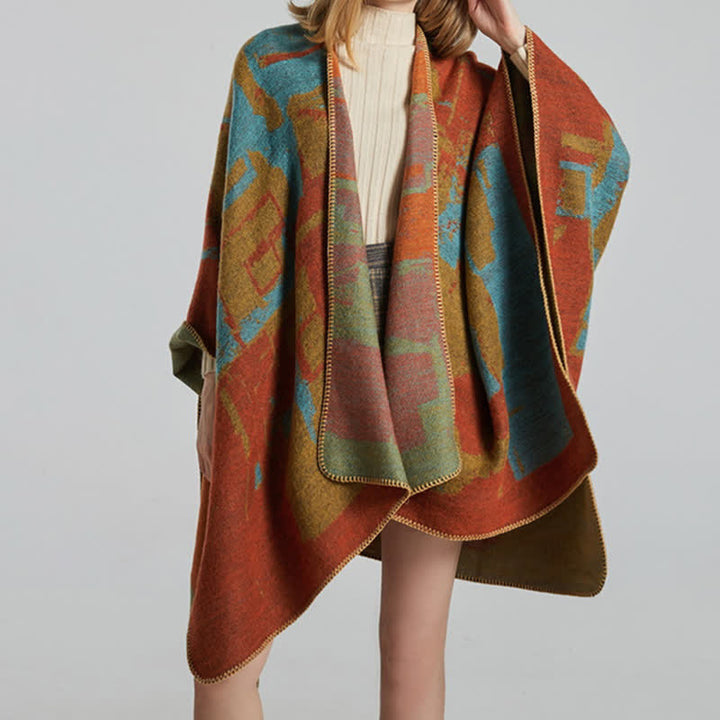 Tibetischer orangefarbener Schal, warmer Umhang - image 7