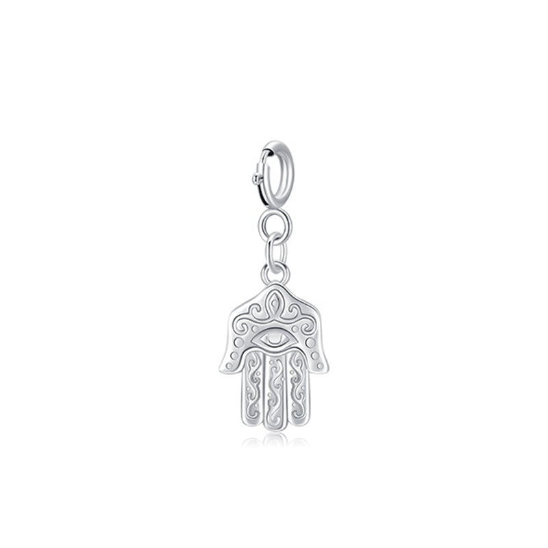925 Sterling Silber Böser Blick Hamsa Symbol Wohlstand Glück Kette Halskette Anhänger