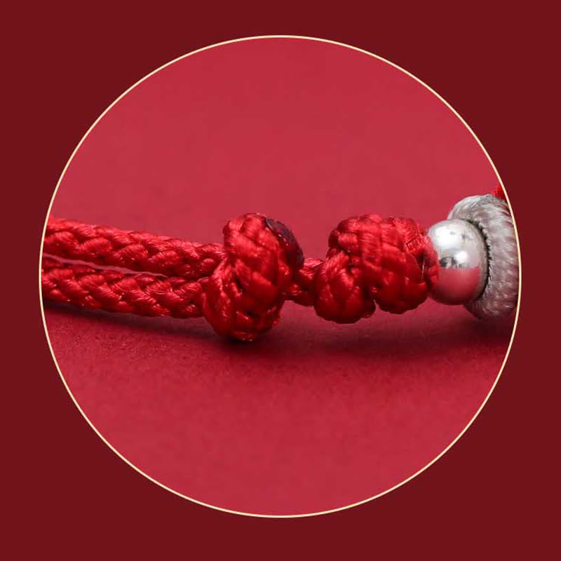 Buddha Stones 925 Sterling Silber PiXiu Fu Charakter Reichtum Glück Handgefertigtes geflochtenes Armband - image 6