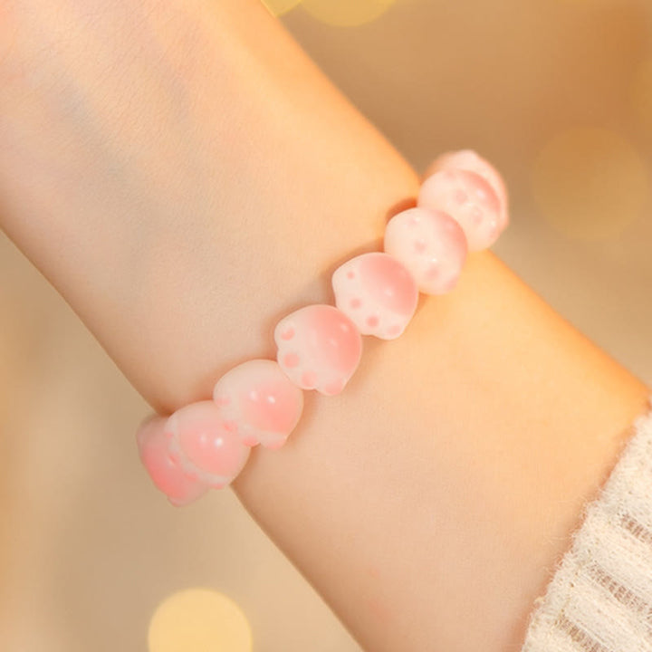 Buddha Stones Natural Bodhi Seed Lovely Paw Lucky Cat Paw Peace Armband - image 14