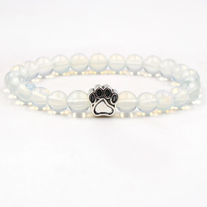Indischer Achat, grüner Achat, Hundepfote, positives, ruhiges Armband