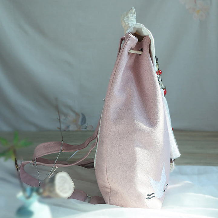 Handgemachter, bestickter Canvas-Rucksack mit Buddha Stones und großer Kapazität - image 33