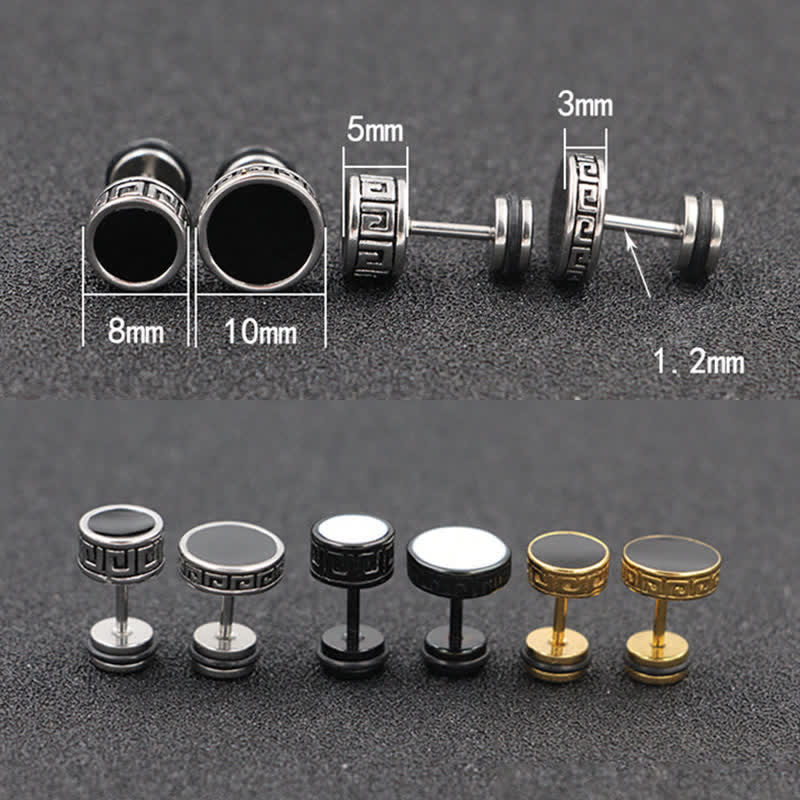 Buddha Stones Coole Männer Titan Stahl Balance Runde Ohrstecker - image 15