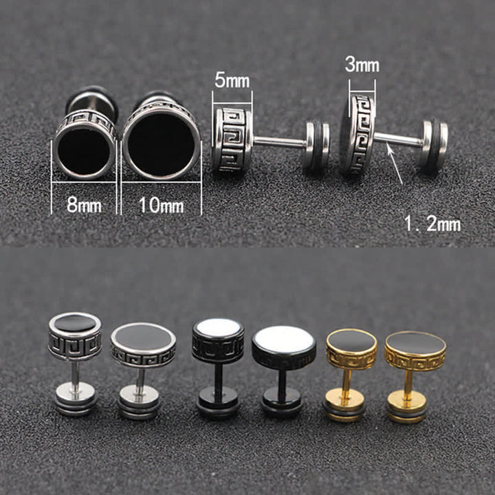 Buddha Stones Coole Männer Titan Stahl Balance Runde Ohrstecker - image 15