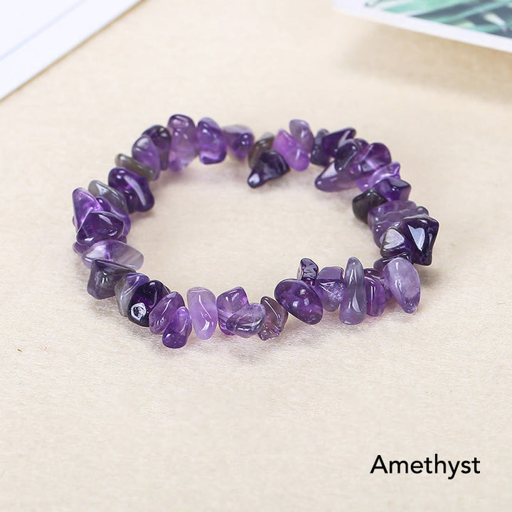 Armband aus natürlich geformtem, unregelmäßig geformtem Kristallstein – wohltuende Wärme - Amethyst (Handgelenkumfang: 15-18 cm) - image 11