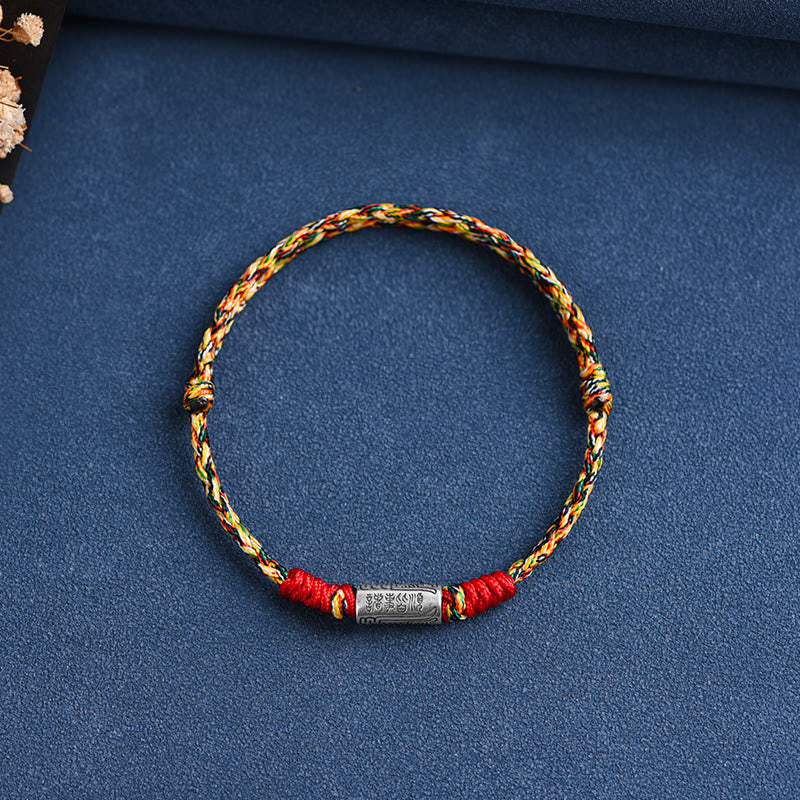 Buddha Stones Handgefertigtes Fußkettchen aus 925er-Sterlingsilber - Fußkettchen (Umfang 18-30 cm) - Buntes Seil - image 21