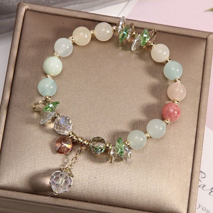 Buddha Stones Katzenauge rosa Kristall-Friedens-Charm-Armband - image 8