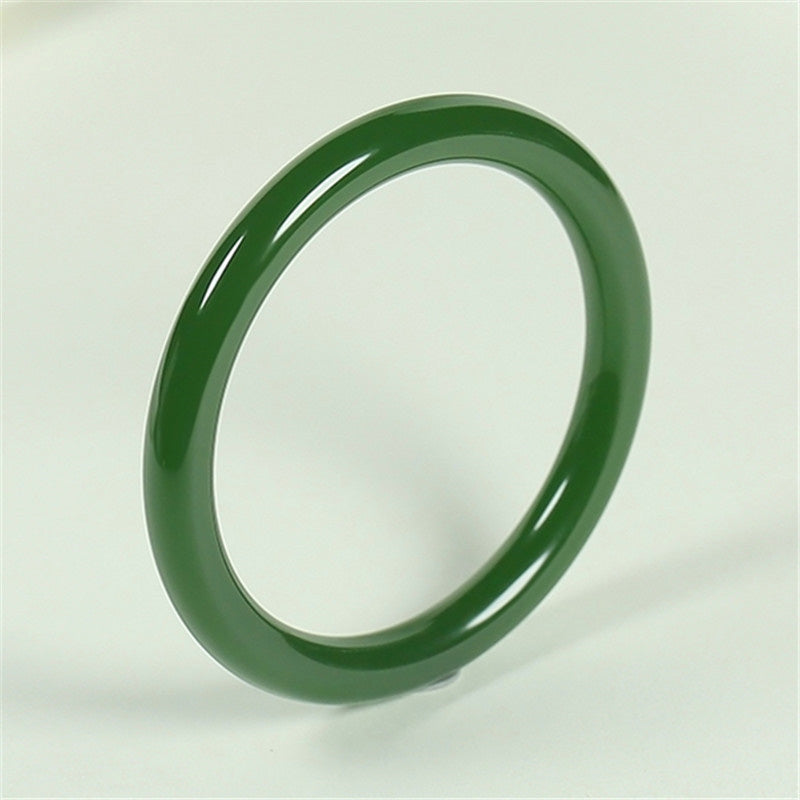 Buddha Stones Cyan Jade Longevity Blessing Armreif - image 6