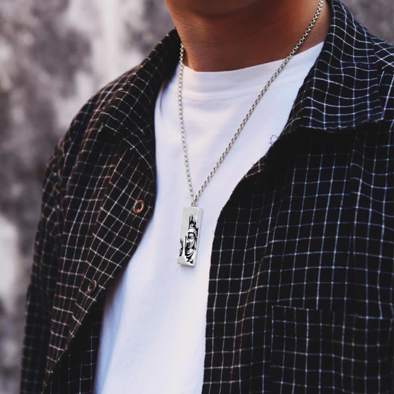 Buddha Stones ​​Tathagata Buddha Stärke Schutz Amulett Glücksbringer Halskette im Vintage-Stil - image 6