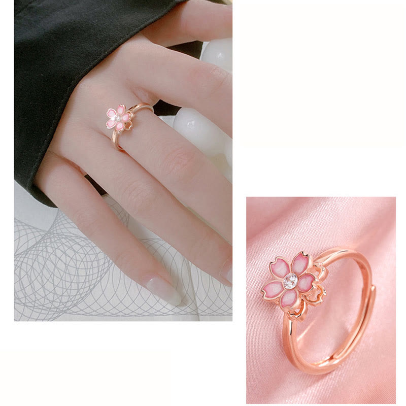 Buddha Stones 925 Sterling Silber Kirschblüten-Segen-Kettenarmband, drehbarer Ring - image 21