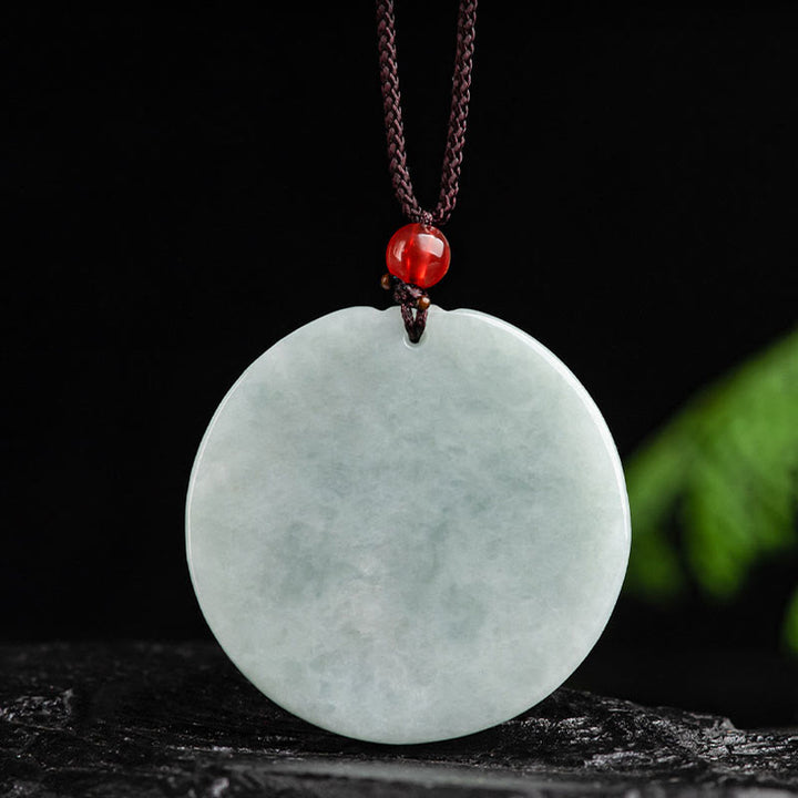 Buddha Stones, natürliche Jade, Lotusblume, geschnitzter Wohlstands-Halskettenanhänger - image 5