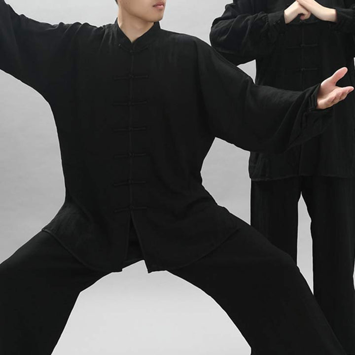Buddha Stones, Meditation, Zen-Gebet, spirituelle Tai-Chi-Qigong-Praxis, Unisex-Stickerei-Kleidungsset - Schwarzes Langarmshirt - US14， UK/AU18，EU46 (3XL) - image 7