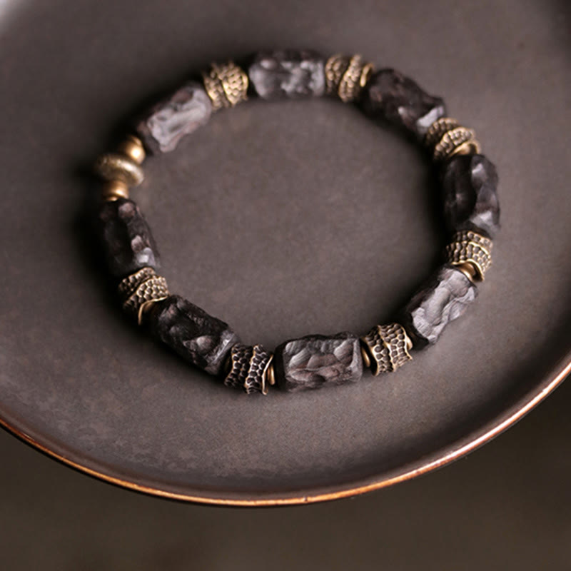 Buddha Stones Armband aus tibetischem Ebenholz und Kupfer – Symbol der Ruhe und des Friedens - image 7