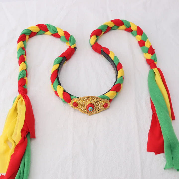 Tibetische bunte Quastenperlen Haarschmuck Haarschmuck - Grün - Prismatisch - image 18
