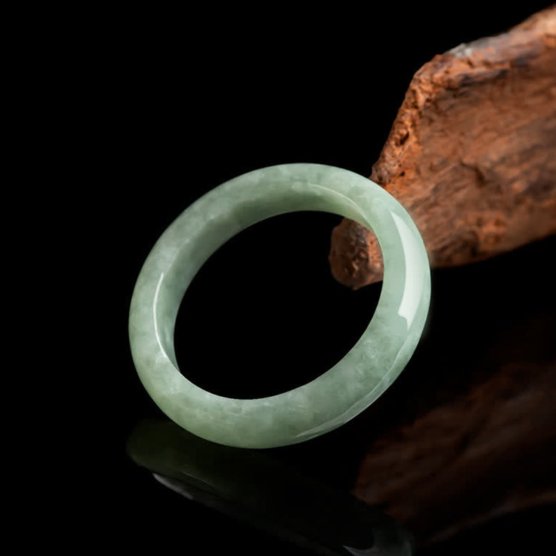 Buddha Stones Natürlicher Jade-Wohlstandsring