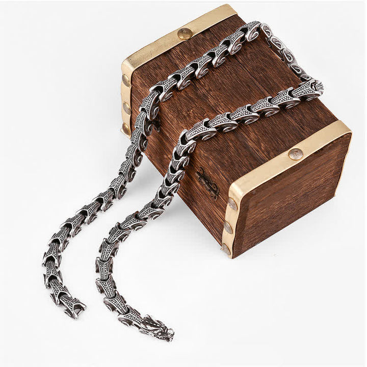Buddha Stones Drachenmuster Titan Stahl Schutz Halskette Anhänger Armband - image 10