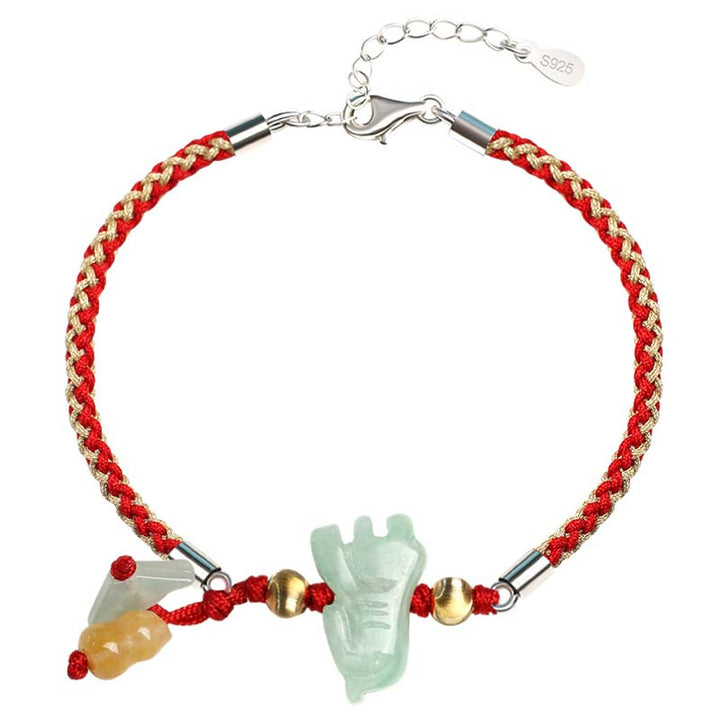Buddha Stones, chinesisches Sternzeichen, Jade, Wohlstand, rote Schnur, Fußkettchen - image 16