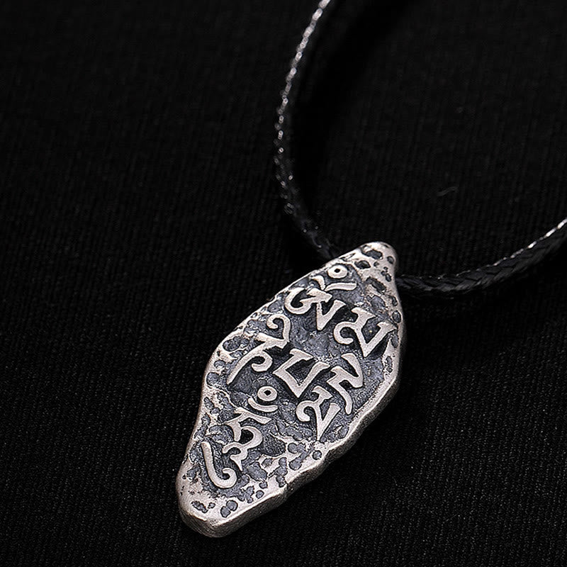 Buddha Stones, tibetisches 925er-Sterlingsilber, Om Mani Padme Hum Dorje Vajra, gravierter Stärke-Halskettenanhänger - image 12