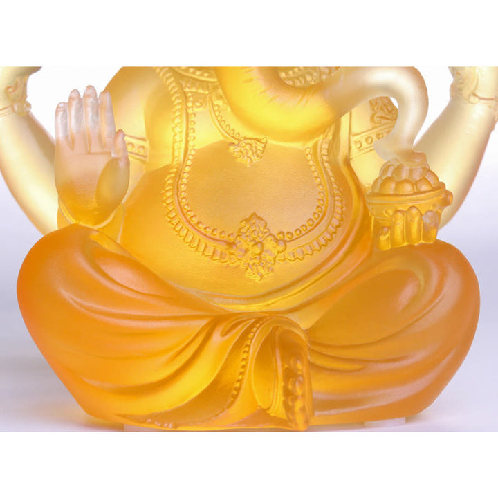 Buddha Stones, handgefertigt, Ganesh Ganpati, Elefantenfigur, Liuli-Kristallkunststück, Schutzstatue, Heimdekoration - image 5
