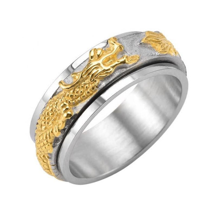 Buddha Stones Dragon Titanstahl-Stimulationsring, drehbar - image 4