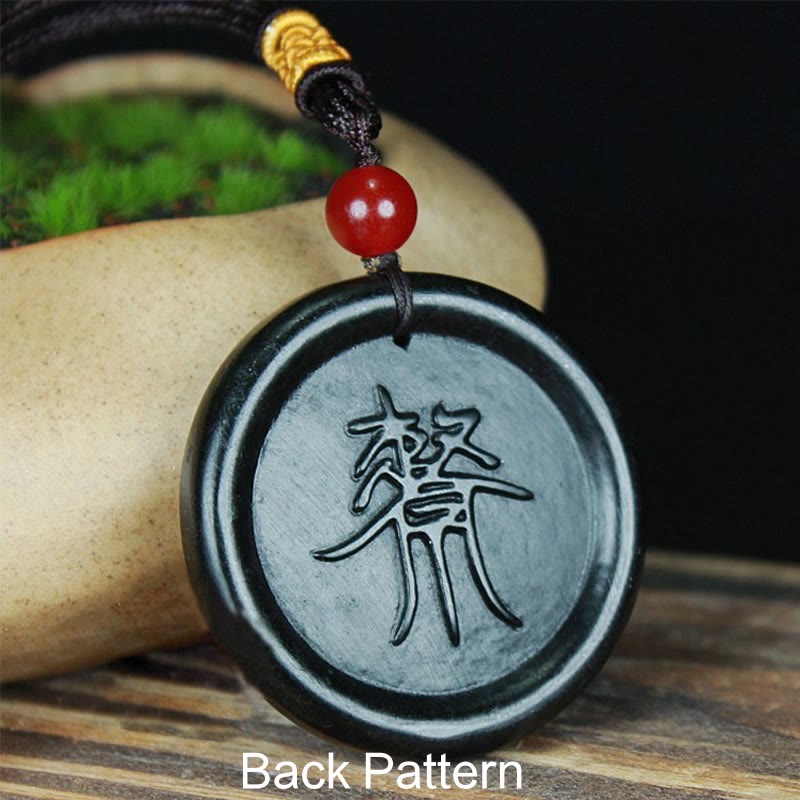 Buddha Stones, natürlicher Hetian-Cyan-Jade-Yin-Yang-Halskettenanhänger, Glücksharmonie - image 2