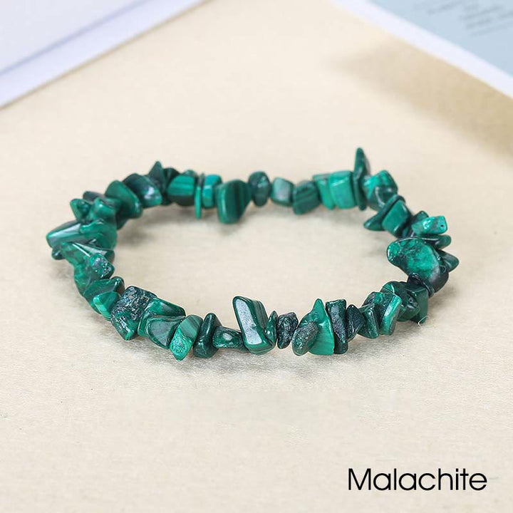 Armband aus natürlich geformtem, unregelmäßig geformtem Kristallstein – wohltuende Wärme - Malachit (Handgelenkumfang: 15-18 cm) - image 44