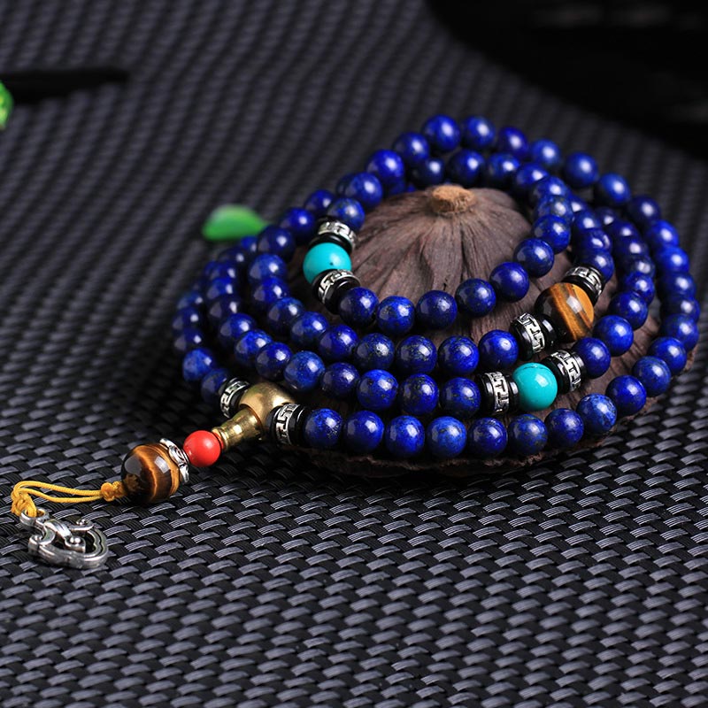 Buddha Stones 108 Perlen Lazurite Positive Armband Mala