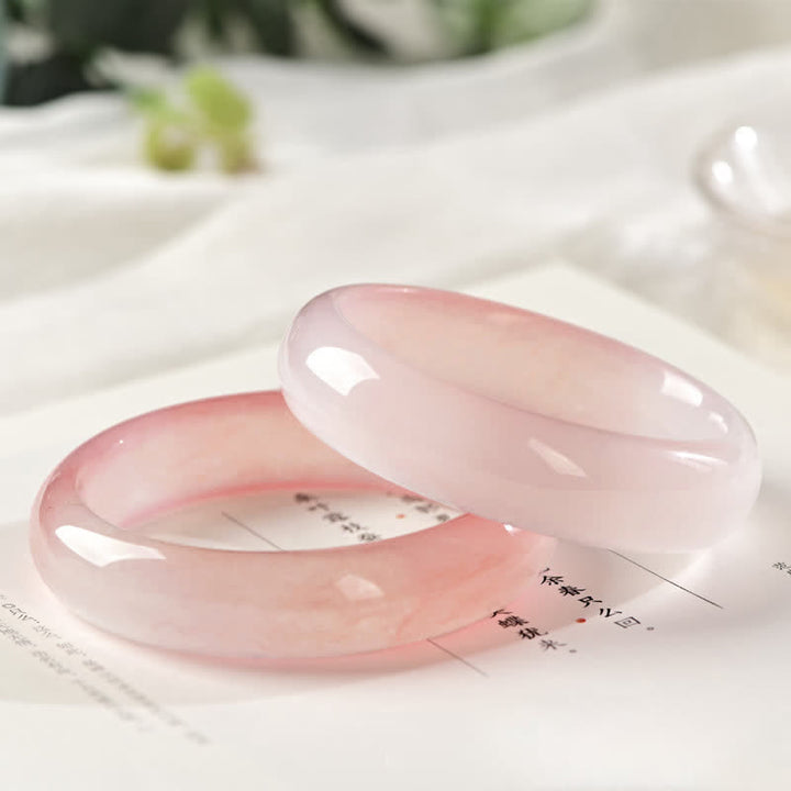 Buddha Stones Pink Golden Silk Jade Reichtum Armband Armreif - image 8