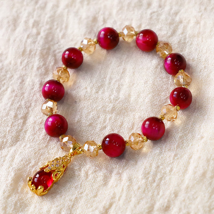 Buddha Stones Rotes Tigerauge PiXiu Fuchs Schutz Selbstvertrauen Armband - image 9