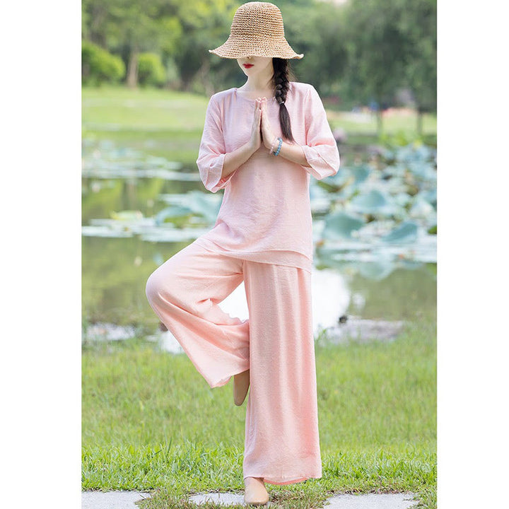 Tai Chi Meditationsgebet Zen Spirituelle Morgenpraxis Kleidung Damen Set - image 19